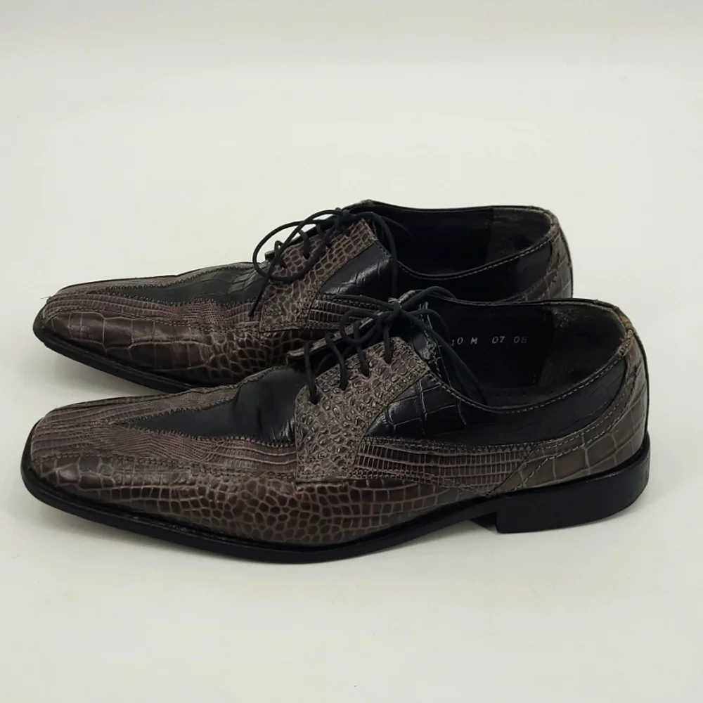 Vintage‎ Stacy Adams Croc Lace Up Loafers Men's Size 10